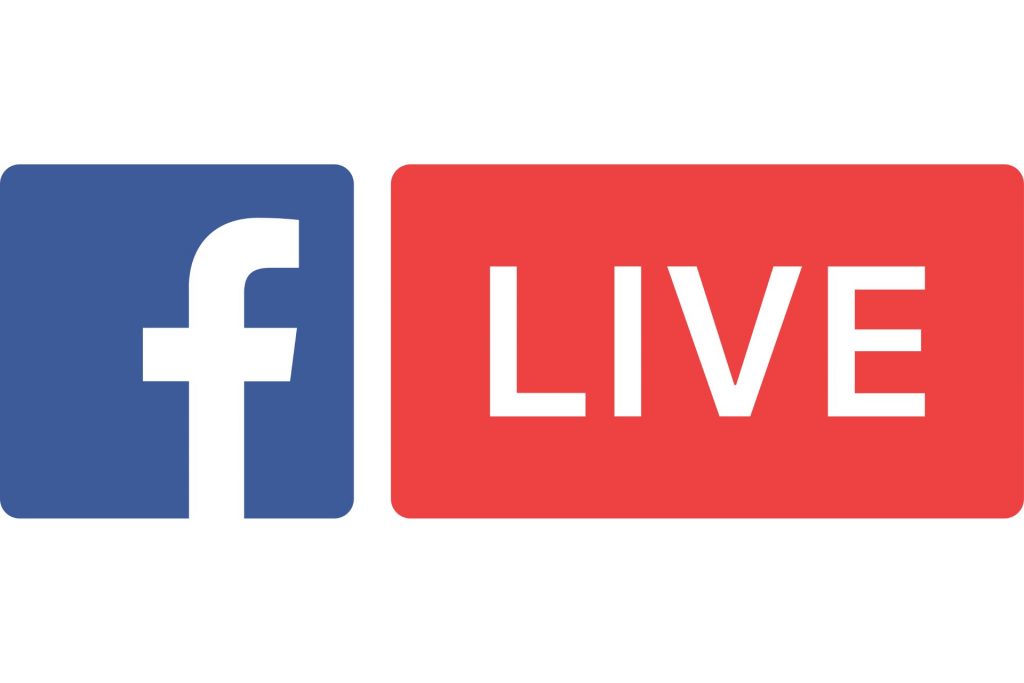 facebook live znak na beloj pozadini