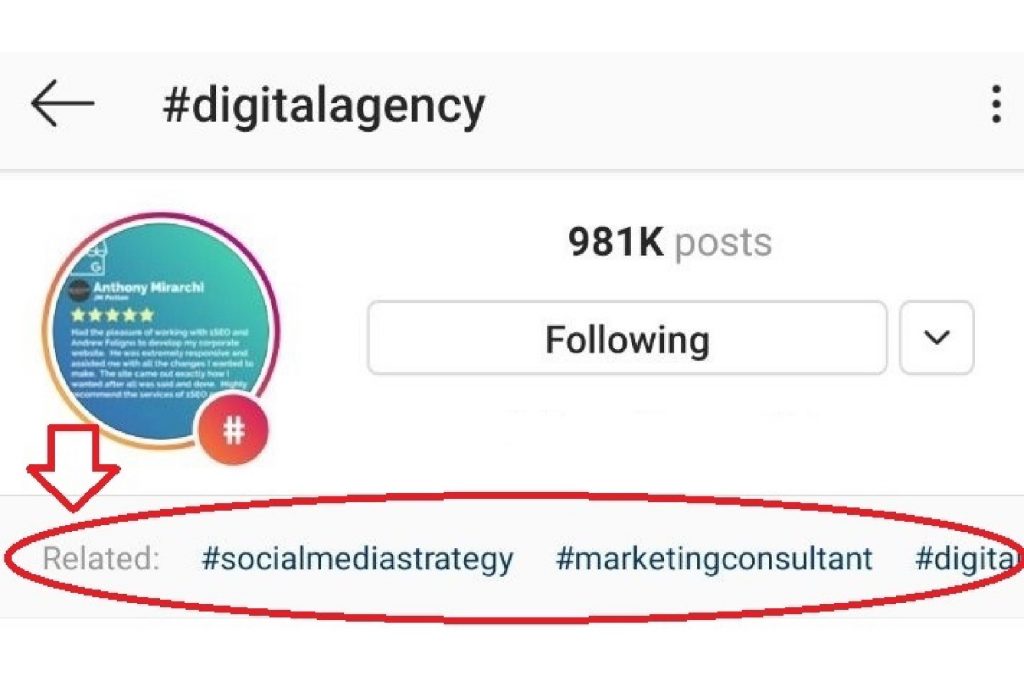 pretraga related hashtagova na instagramu